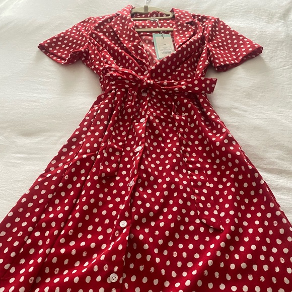 Red Polka Dot Dress Valentines Day - Picture 2 of 8